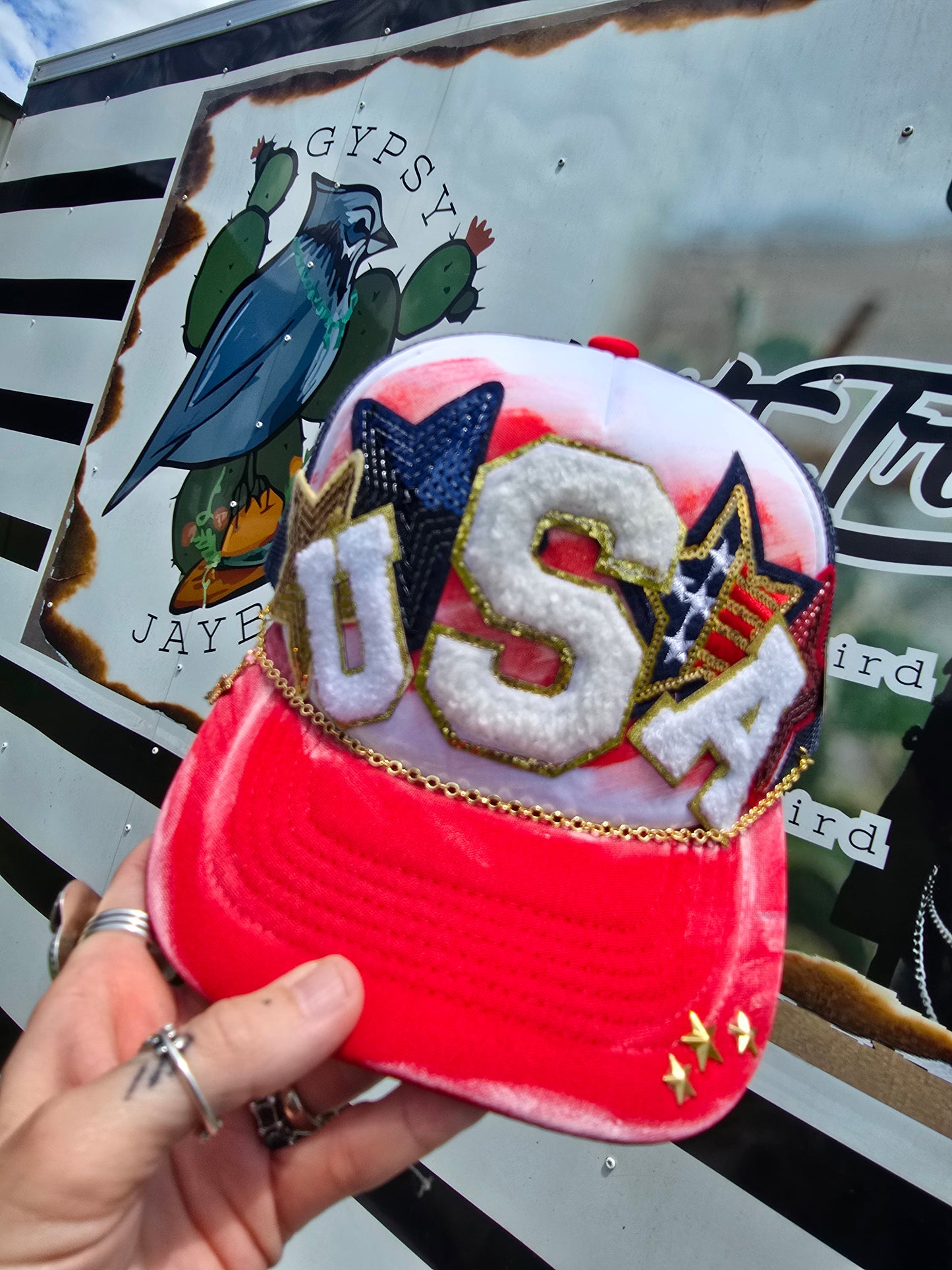 U.S.A Painted & Patched Trucker cap