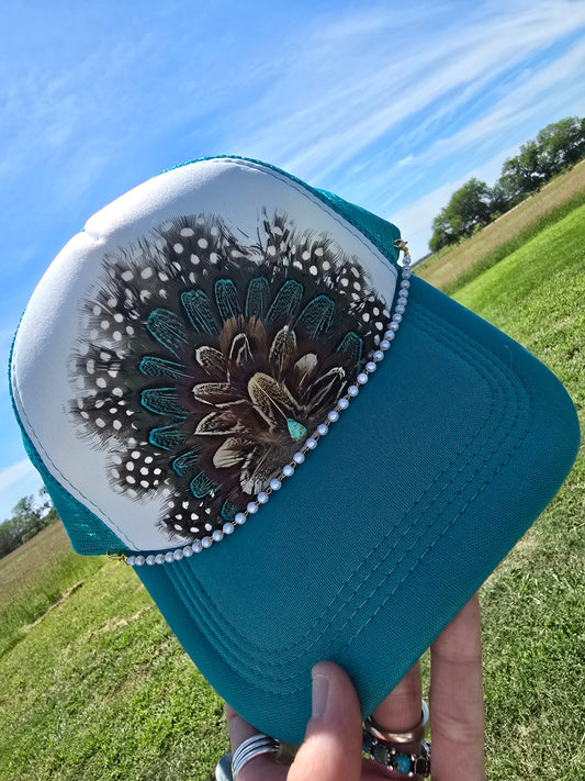 Feathered & Chained Trucker Caps