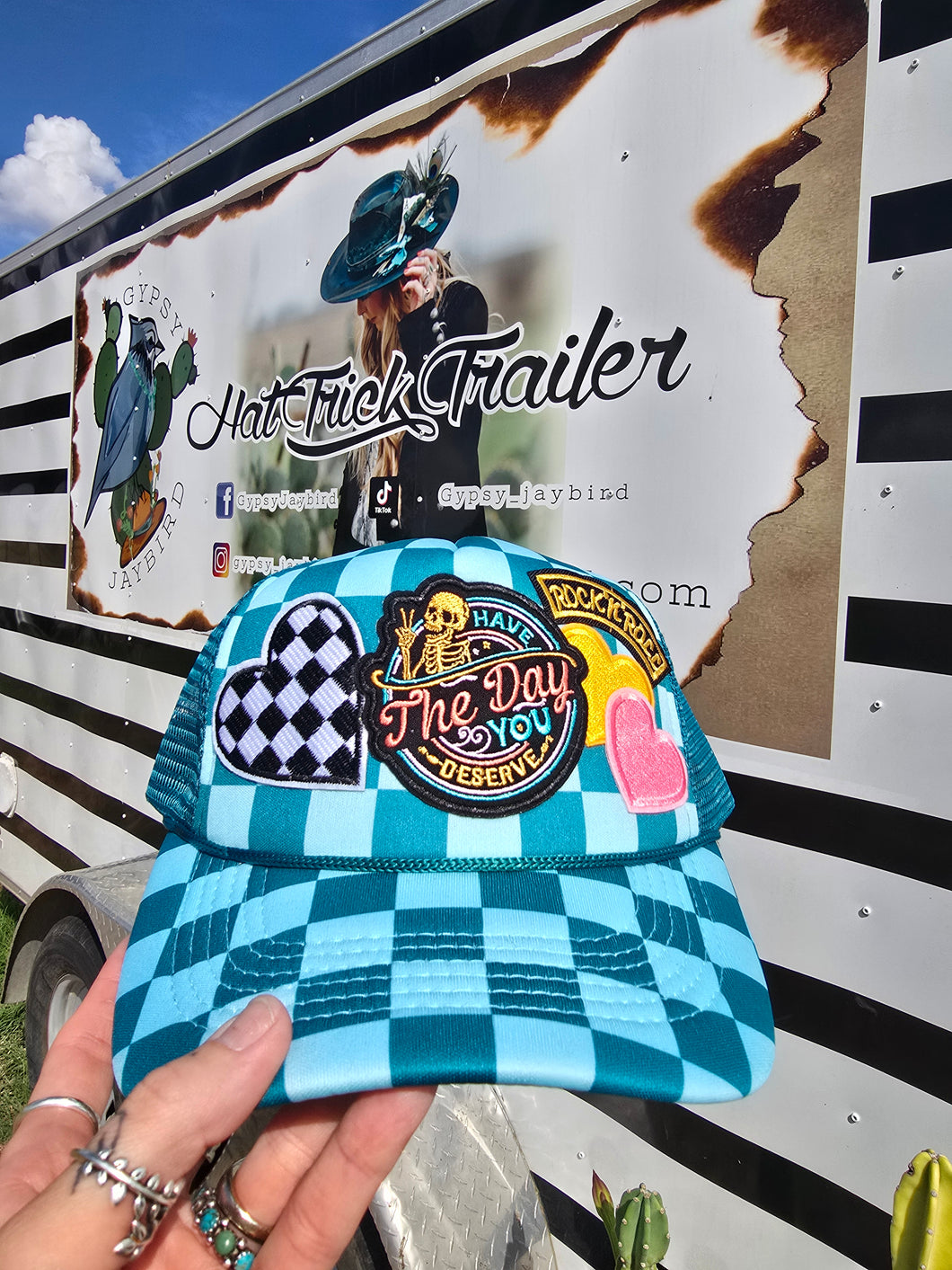 Day/Rock n Roll Patched Trucker Cap